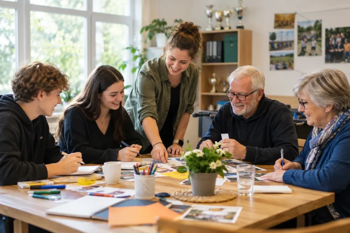 Fiktive Vereinsgruppe im Freien